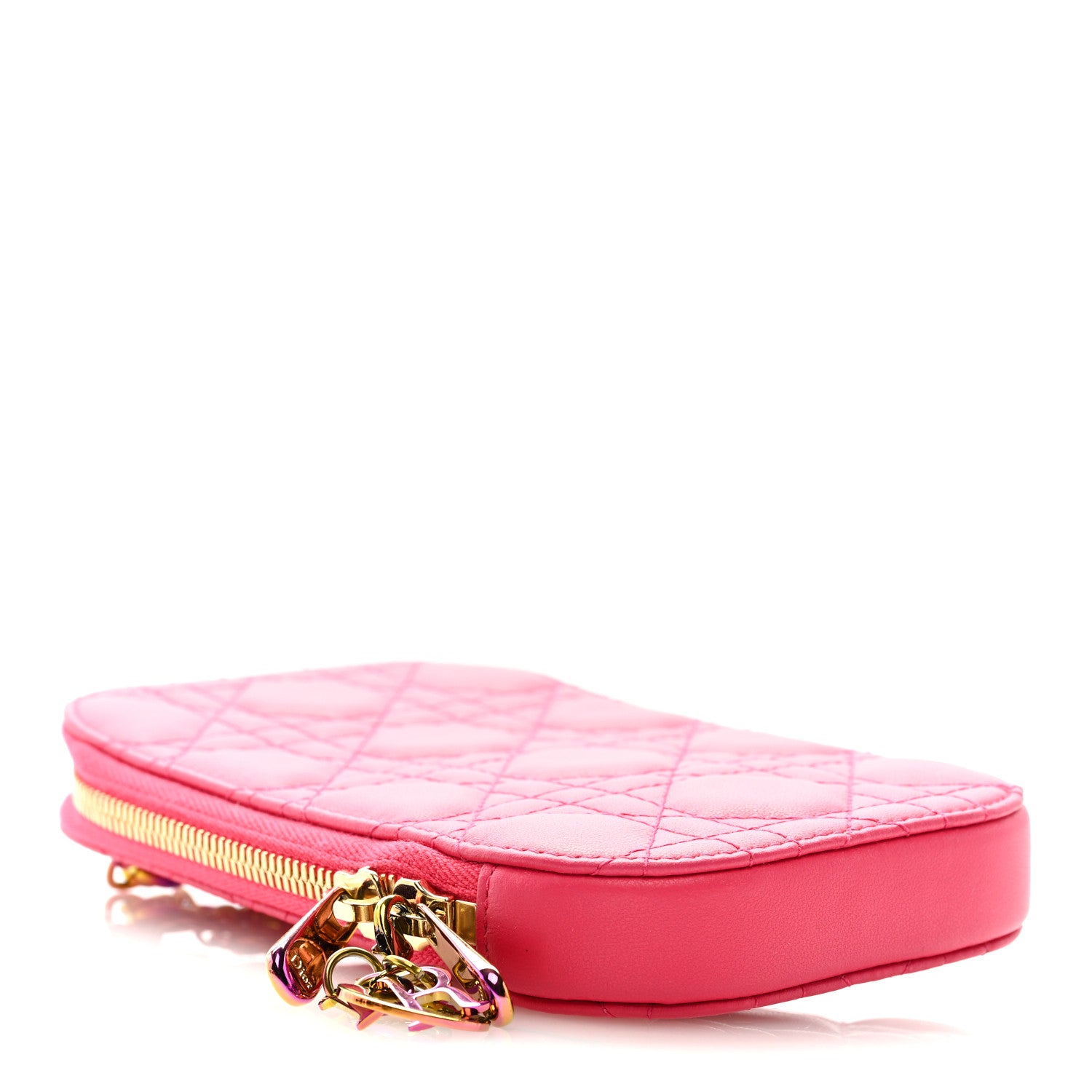Christian Dior Lambskin Cannage Lady Dior Phone Holder Strawberry Pink 3 of 7