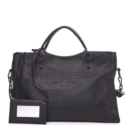 Balenciaga Veau Soyeux Perforated Blackout Hardware City Black 1 of 11