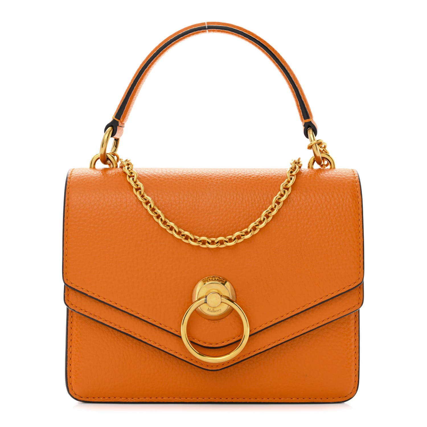 Mulberry Small Classic Grain Small Harlow Chain Satchel Orange 1 of 11