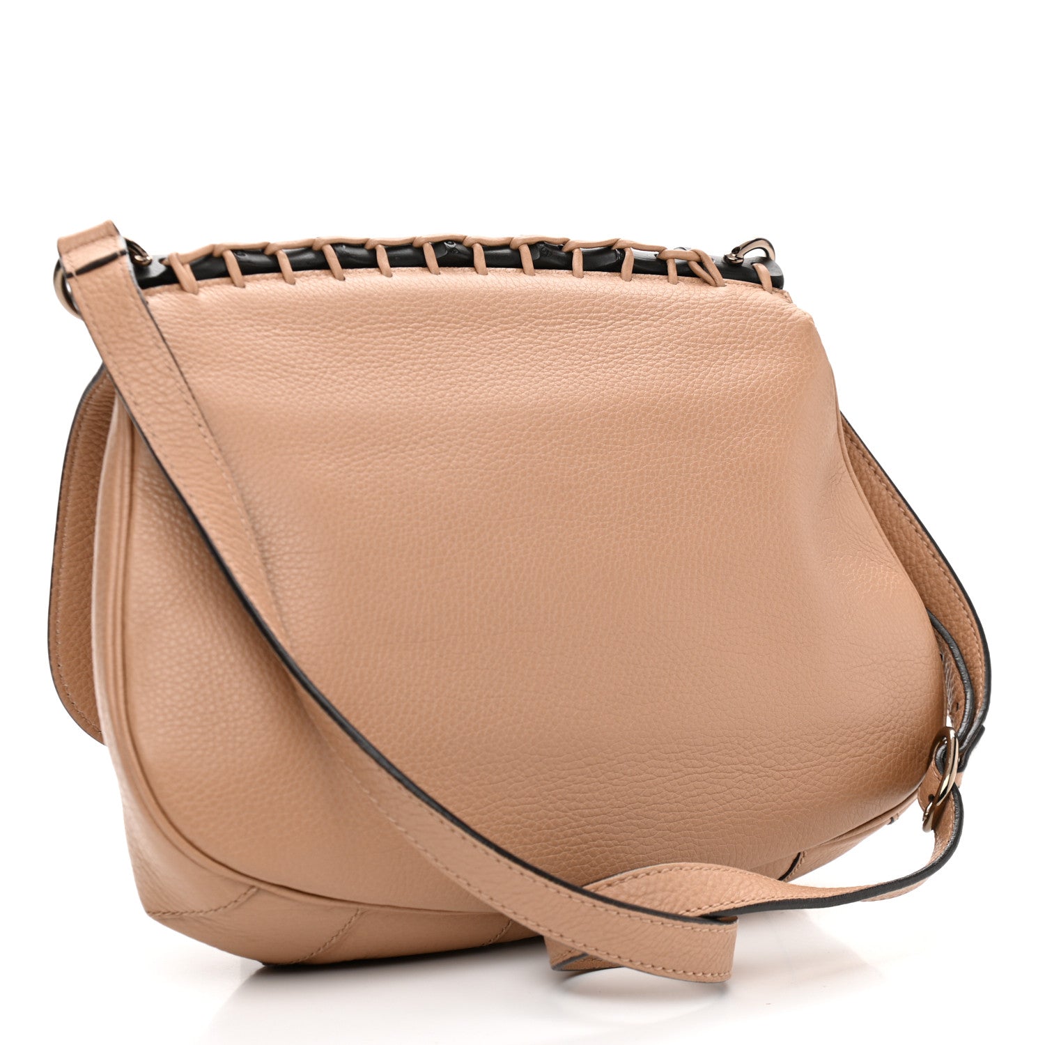 Gucci Calfskin Medium Nouveau Fringe Shoulder Bag Tan 3 of 9