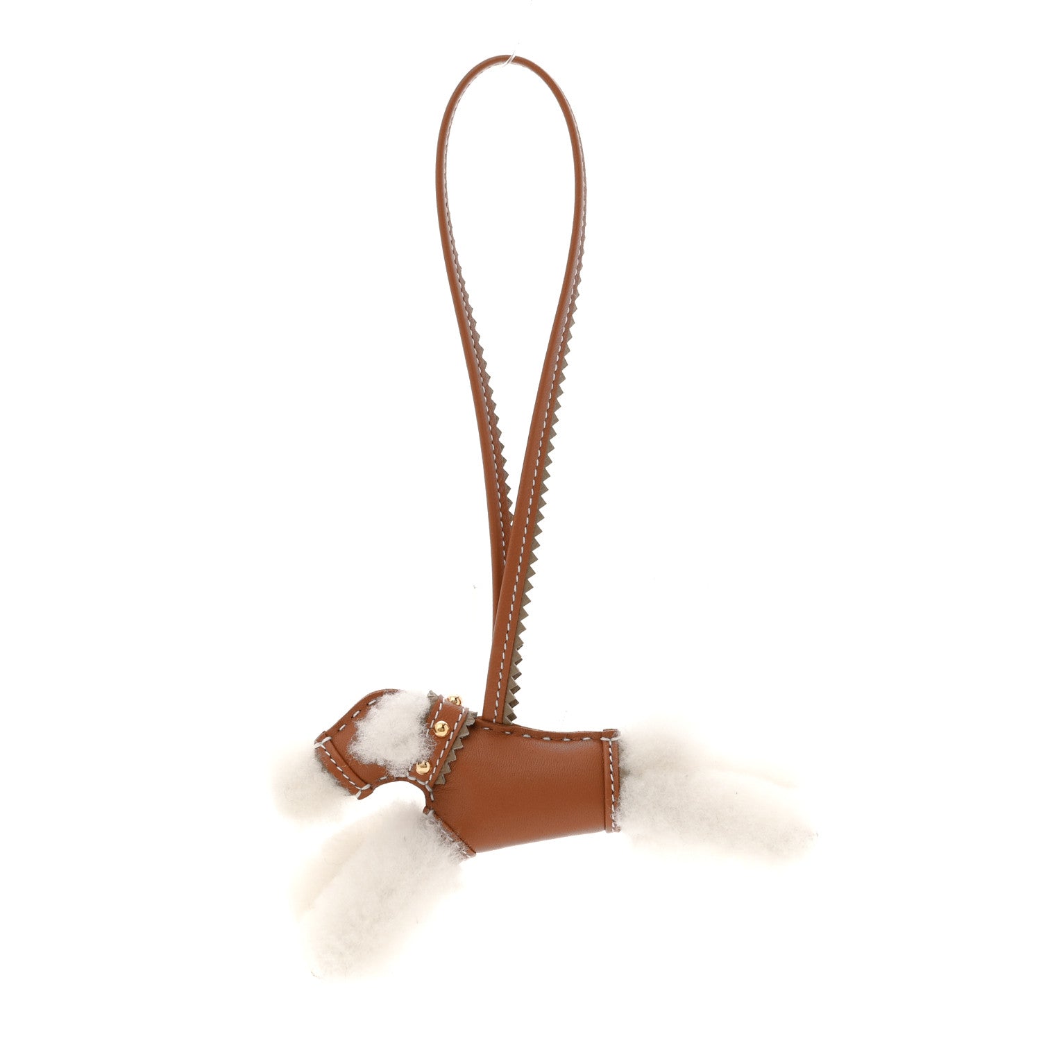 Hermes Milo Lambskin Epsom Shearling Budy Apic Charm Ecru Gold