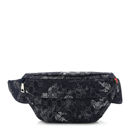 Gucci Denim Monogram Web Belt Bag Blue Multicolor 1 of 10