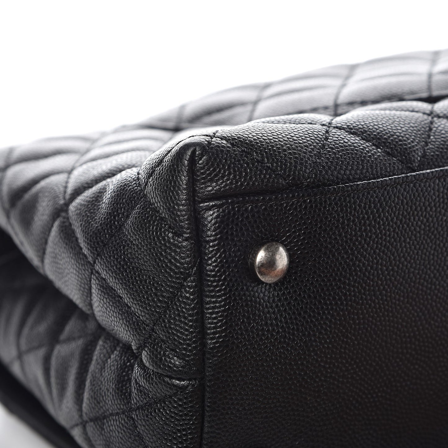 Caviar Lizard Quilted Small Coco Handle Flap Black
