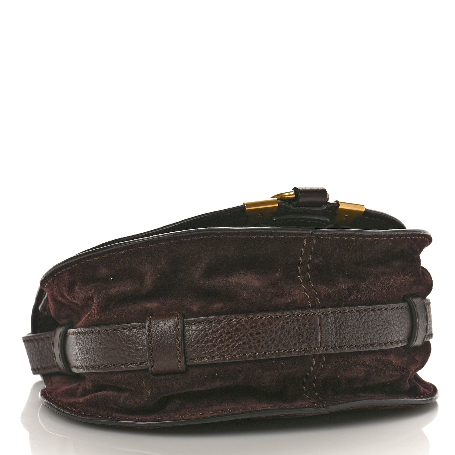 Chloe Suede Braided Small Marcie Saddle Bag Burgundy 4 of 9