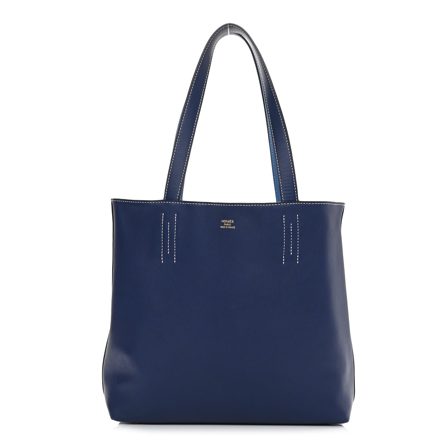 Hermes Veau Sikkim Double Sens 28 Reversible Tote Bleu Sapphire Bleu Paradis 1 of 14