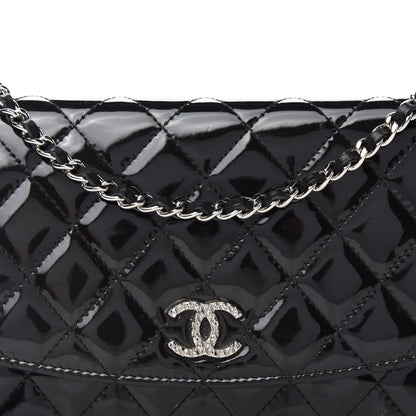 Chanel Patent Quilted Brilliant Wallet On Chain WOC Black 15 of 15