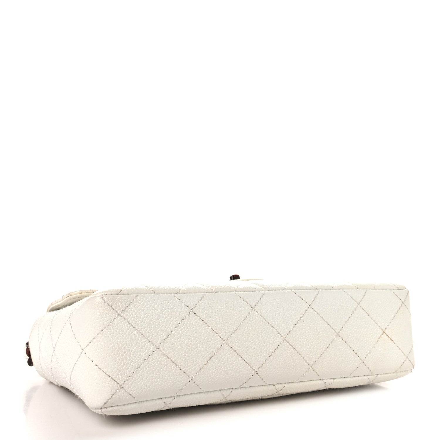 Chanel Caviar Quilted Tortoise Medium Single Flap White 4 of 11