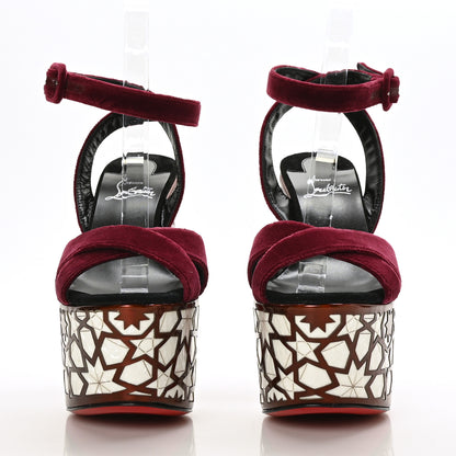 Christian Louboutin Velvet Super Yaz Pearl 160 Sandals 38.5 Galata Black 2 of 7