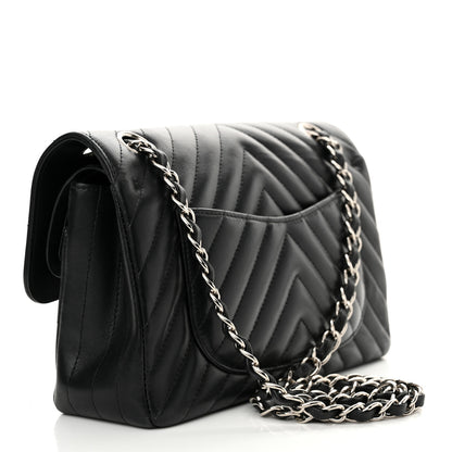 Chanel Lambskin Chevron Quilted Small Double Flap Black 3 of 13