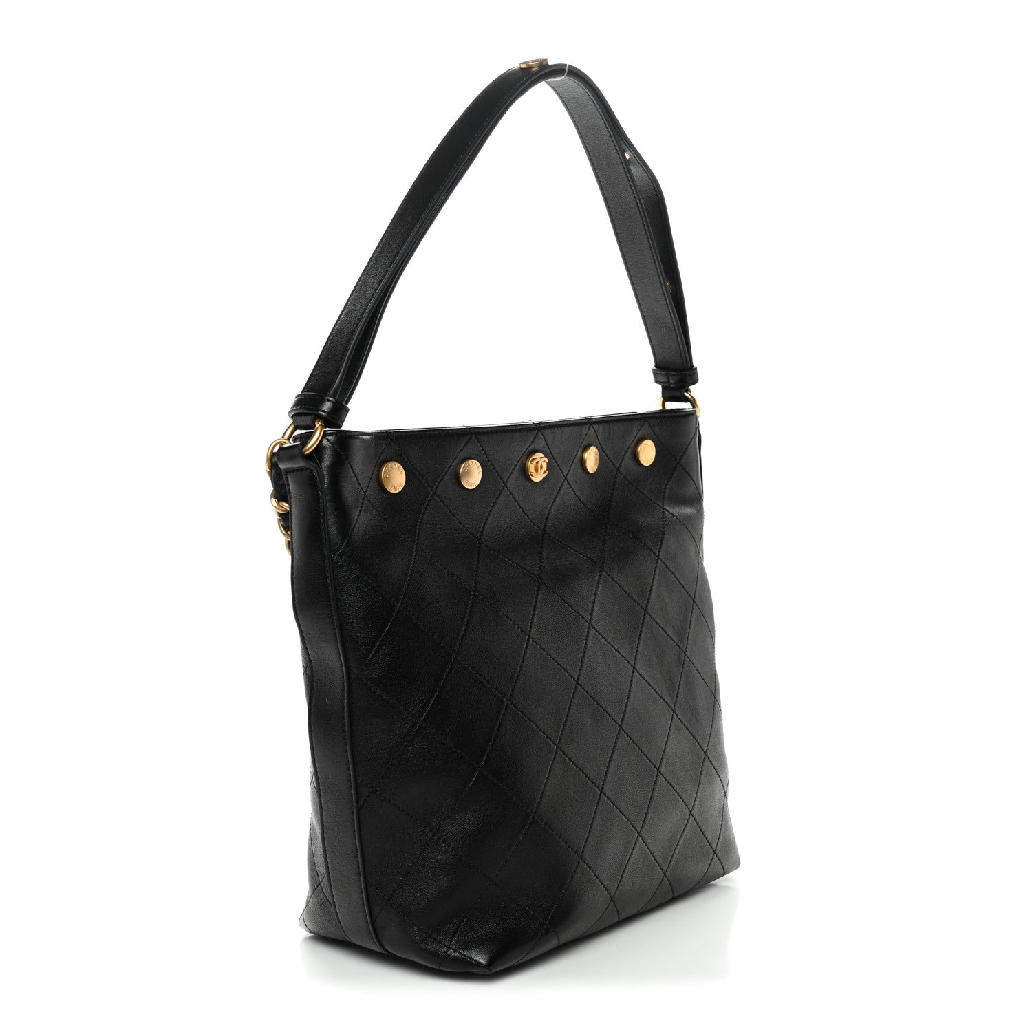 Chanel Shiny Calfskin Quilted Hobo Black 3 of 11