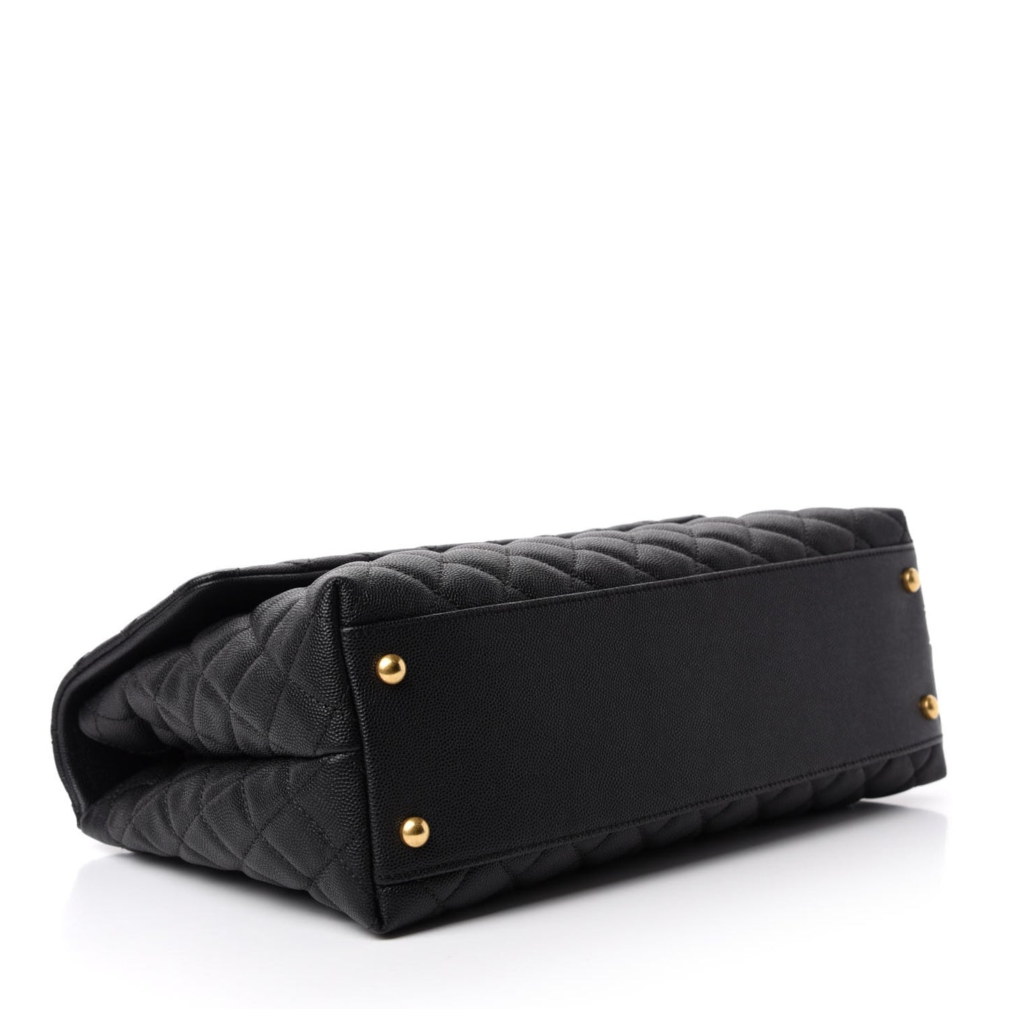 Caviar Quilted Medium Coco Handle Flap Black