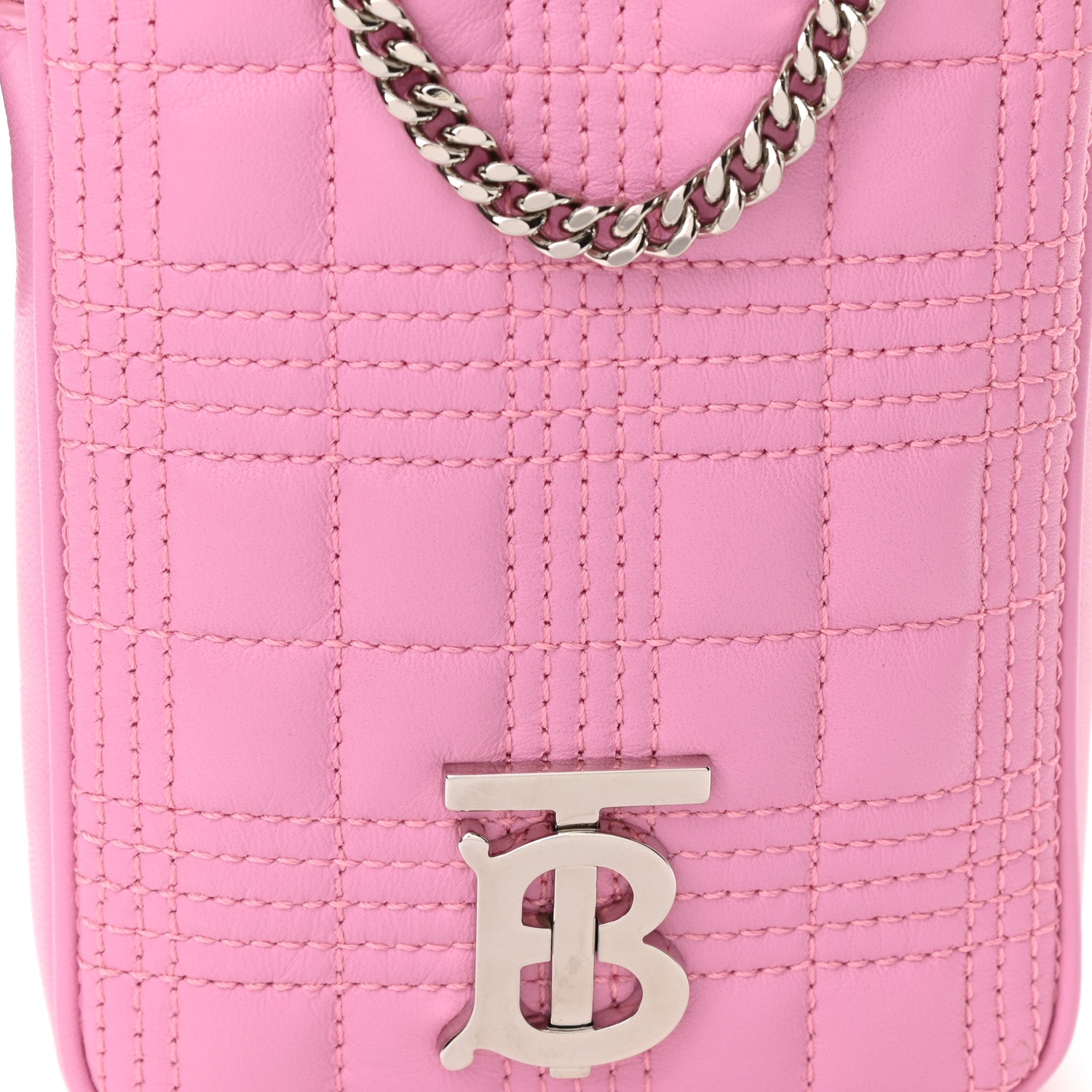 Burberry Lambskin Quilted Mini Lola Vertical Crossbody Bag Primrose Pink 8 of 10
