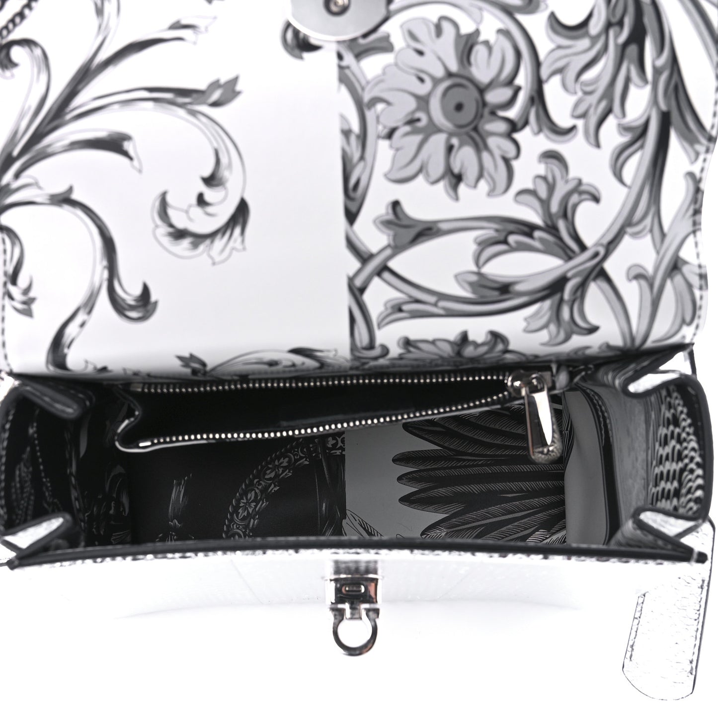 Metallic Snakeskin Medium Boxyz Silver