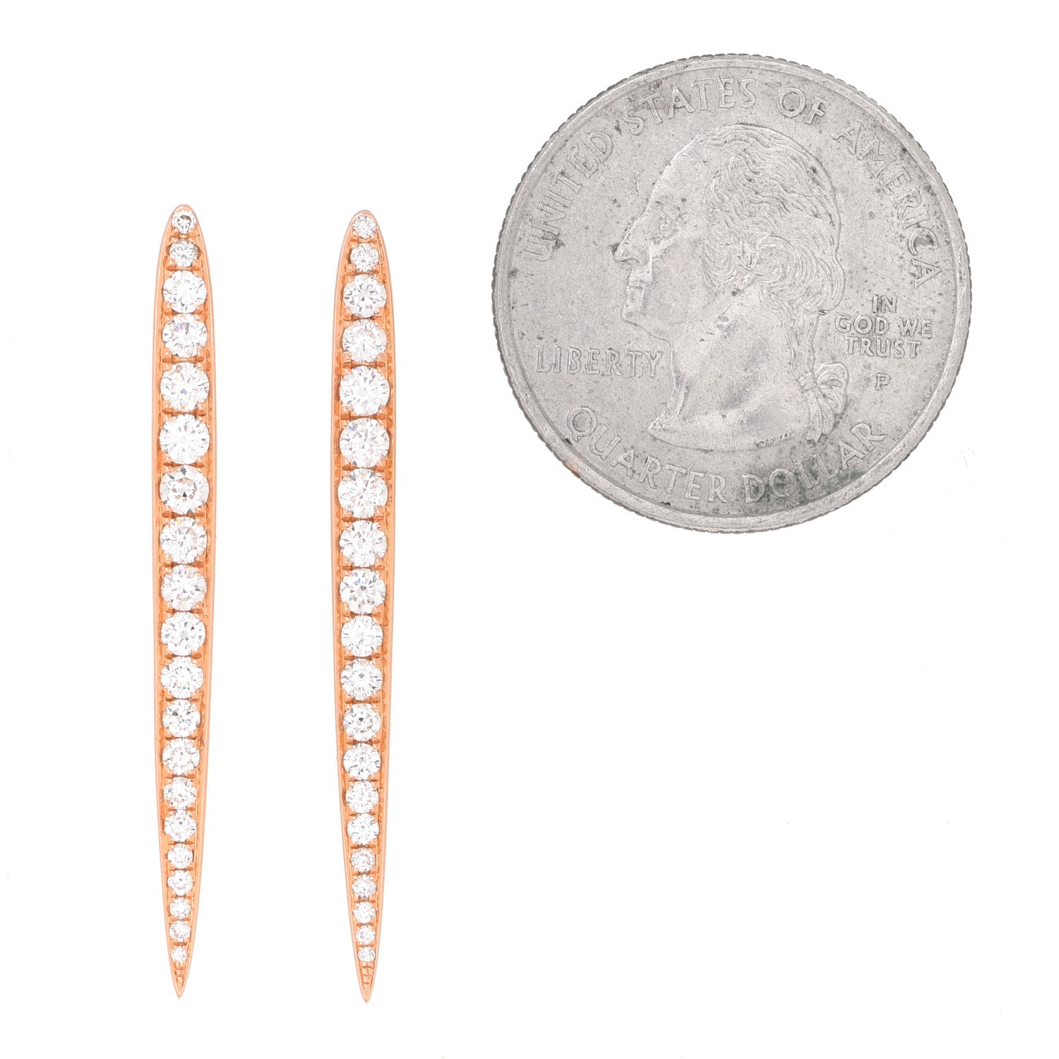 Anita Ko 18K Rose Gold Diamond Spear Earrings 2 of 4