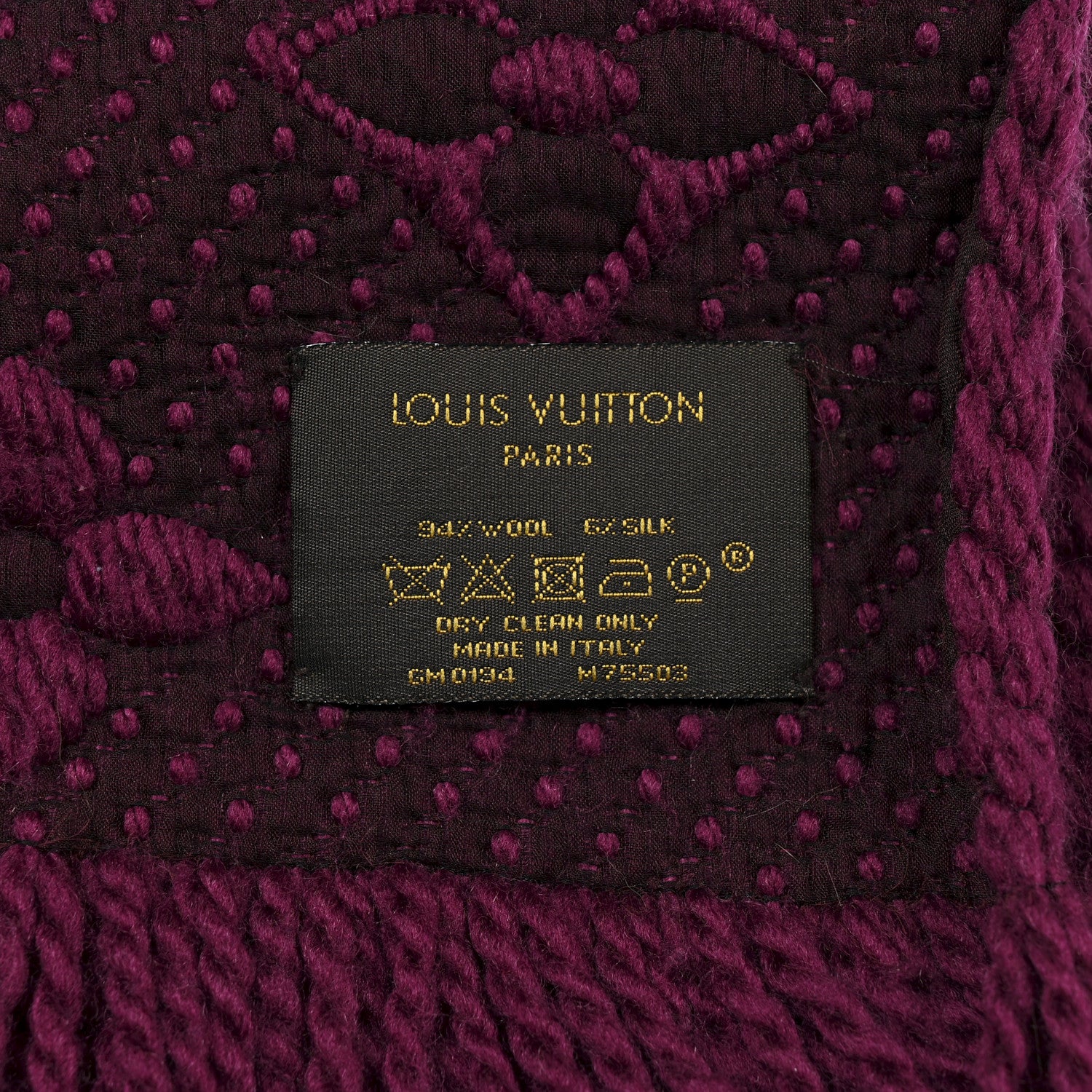 Louis Vuitton Wool Silk Logomania Scarf Cherry 3 of 3