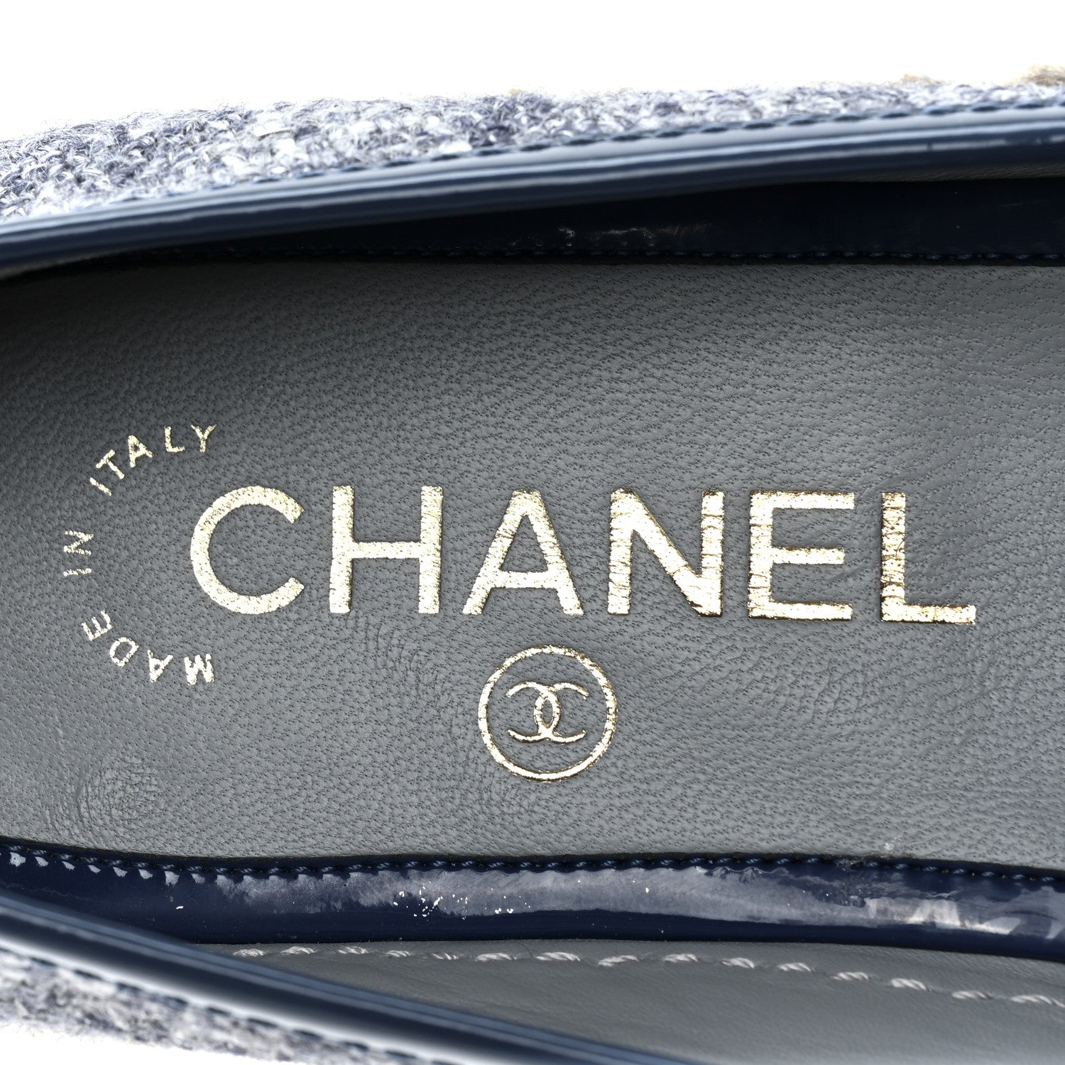 Chanel Fabric Patent Calfskin CC Espadrilles 35 Blue 7 of 8