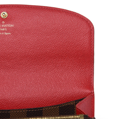 Louis Vuitton Damier Ebene Emilie Wallet Red 10 of 10