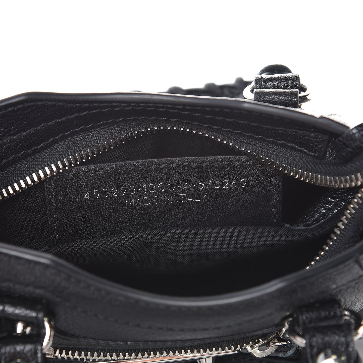 Chevre Silver Metallic Edge Hardware Nano City Black