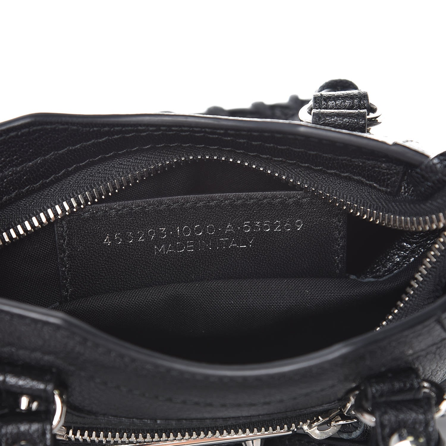 Balenciaga Chevre Silver Metallic Edge Hardware Nano City Black 7 of 7