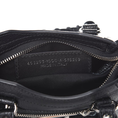 Balenciaga Chevre Silver Metallic Edge Hardware Nano City Black 7 of 7