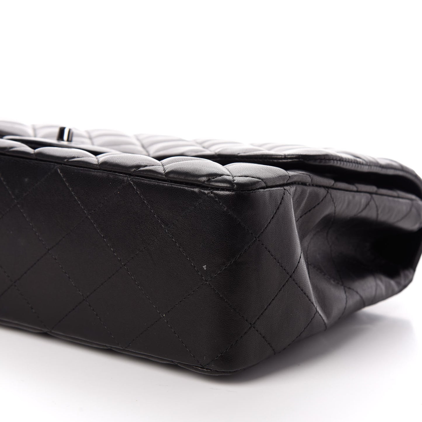 Lambskin Quilted Jumbo Single Flap Black