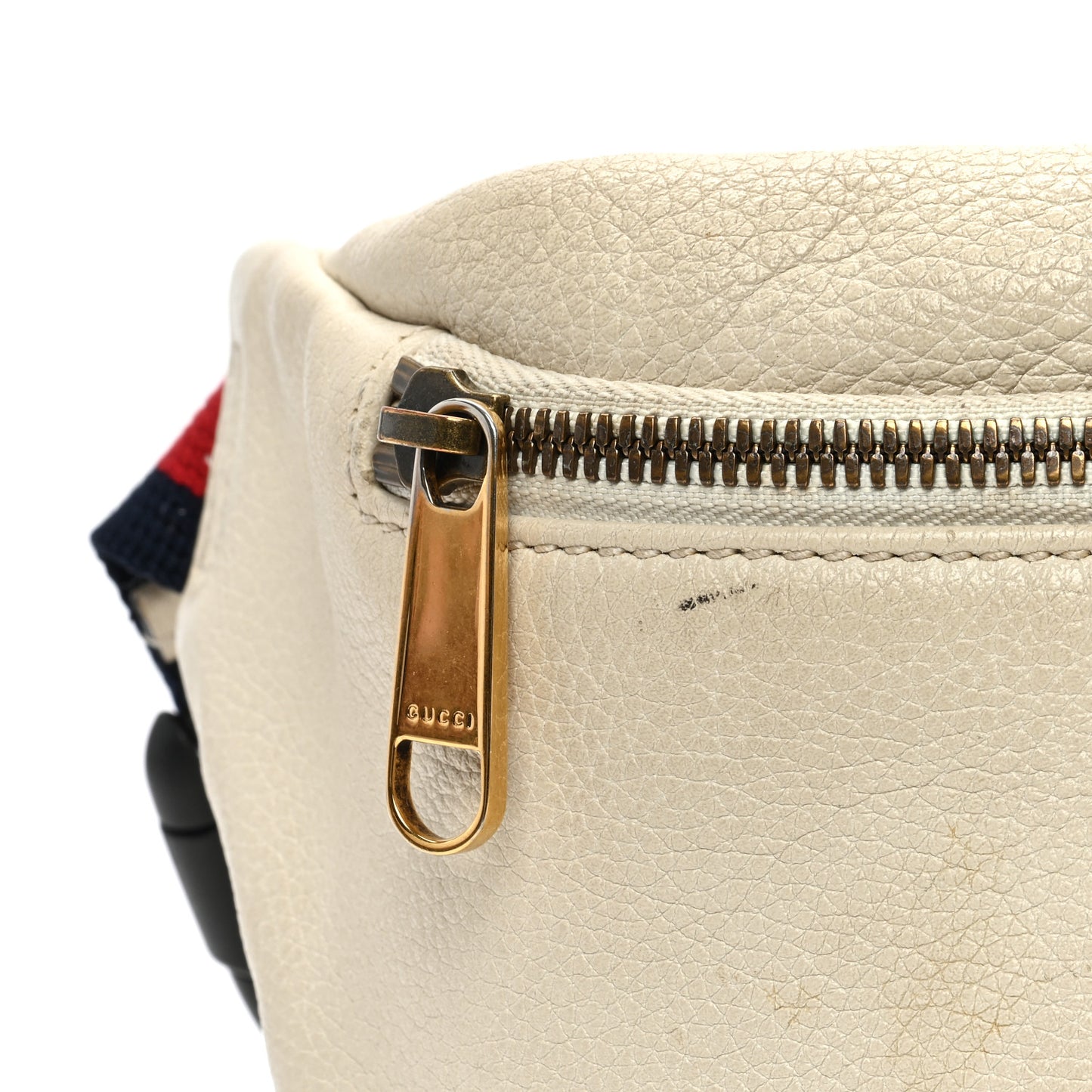 Grained Calfskin Small Logo Belt Bag White