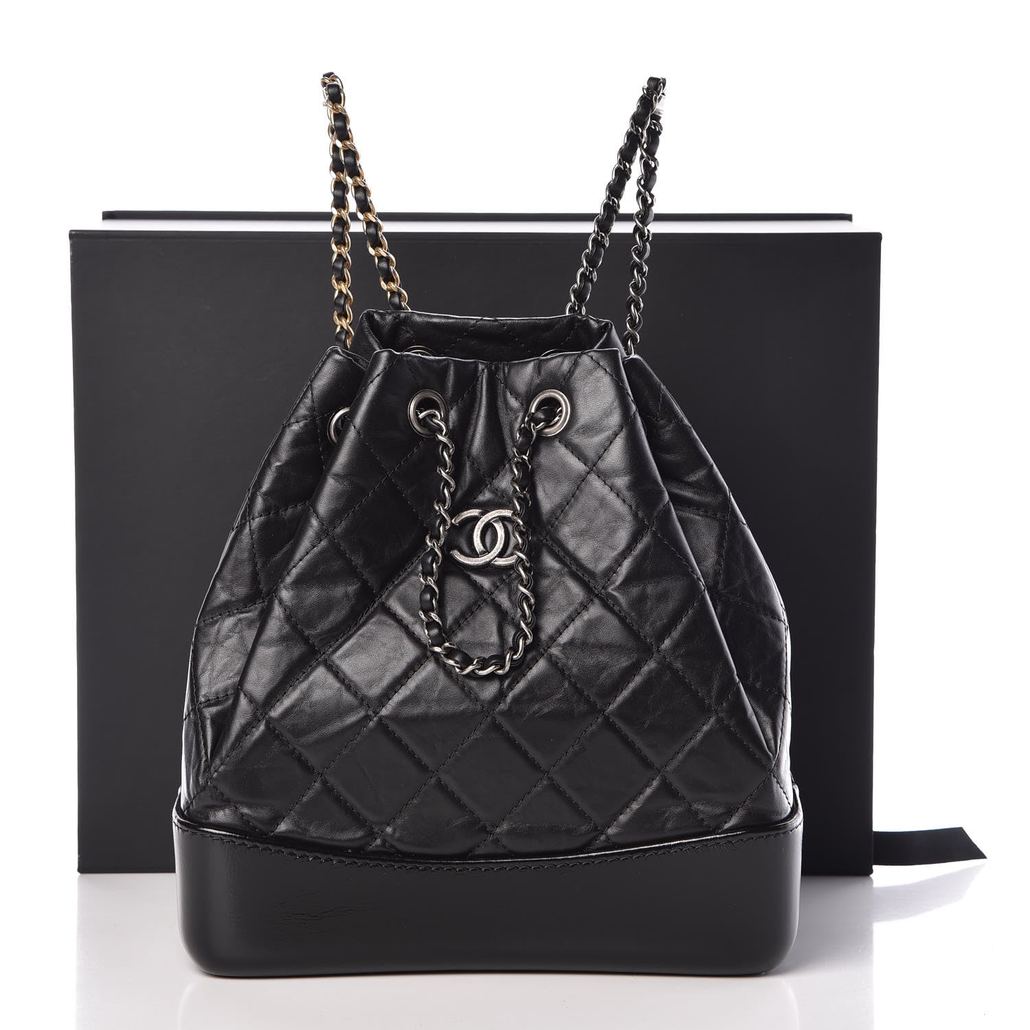Chanel Aged Calfskin Quilted Small Gabrielle Backpack Black 10 of 10