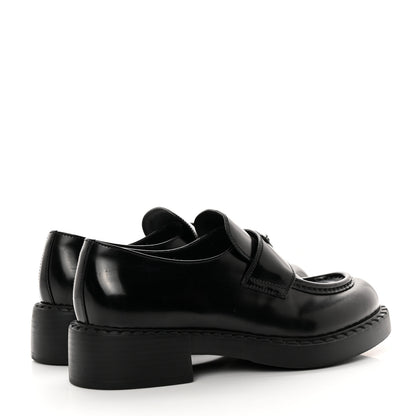 Prada Spazzolato Metal Triangle Logo 50mm Loafers 40 Black 4 of 12