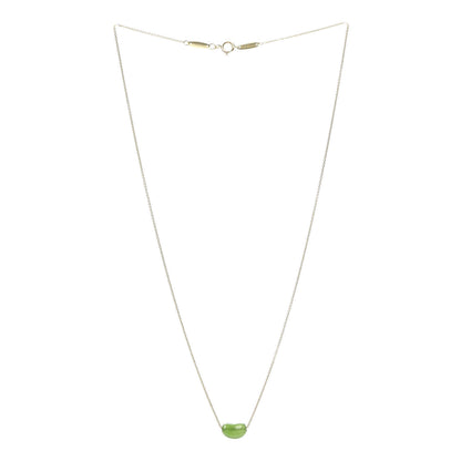 Tiffany 18K Yellow Gold Green Jade 9mm Elsa Peretti Bean Pendant Necklace 3 of 5