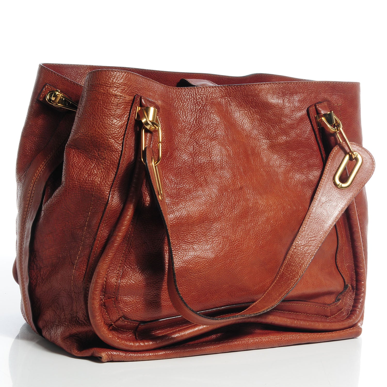 Chloe Calfskin Large Paraty Tote Nutmeg 3 of 7