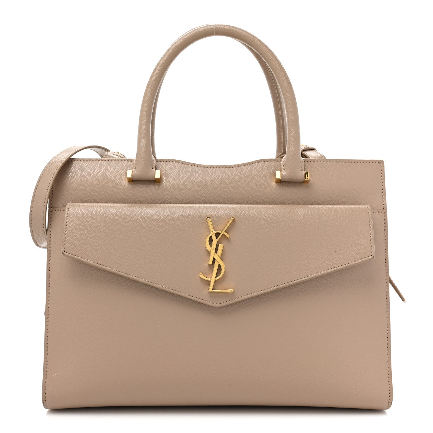 Saint Laurent Grain De Poudre Medium Uptown Tote Dark Latte 1 of 16