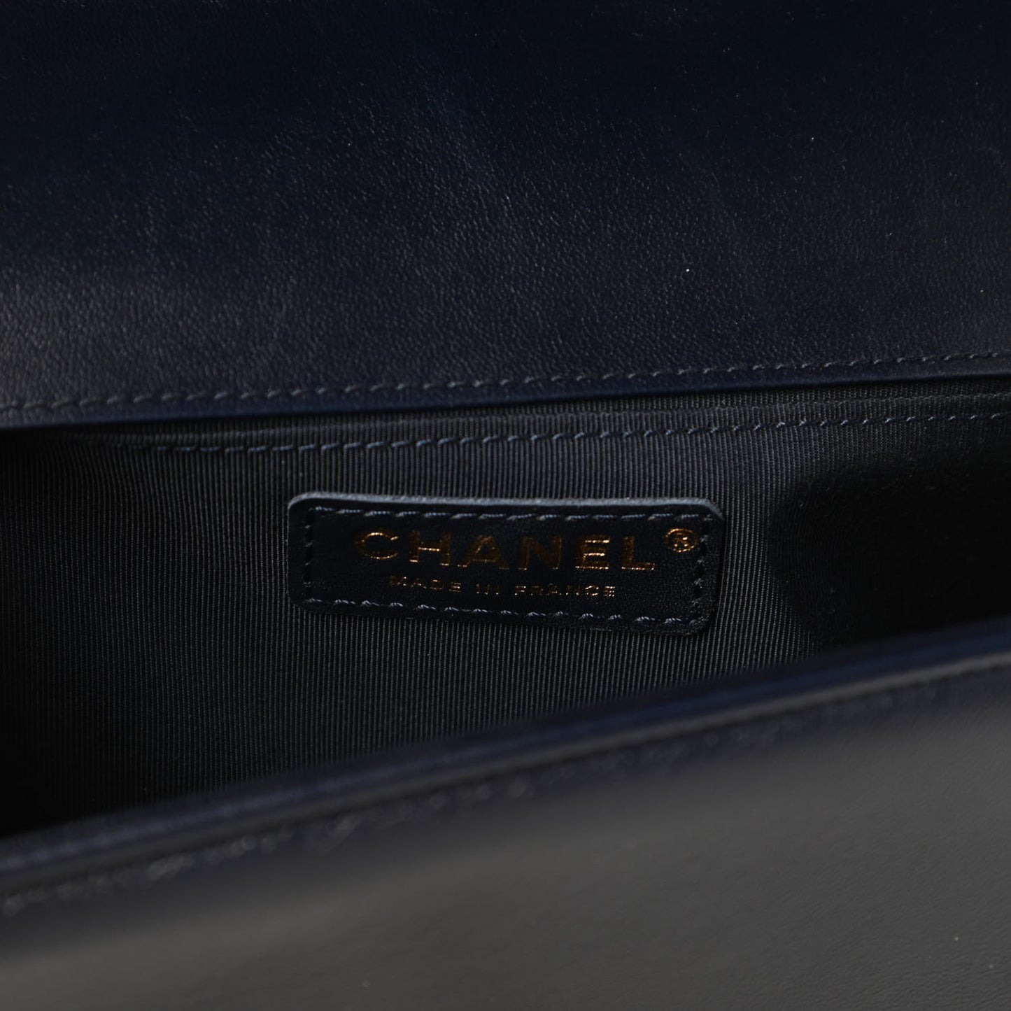 Lambskin Quilted Medium Boy Flap Dark Navy