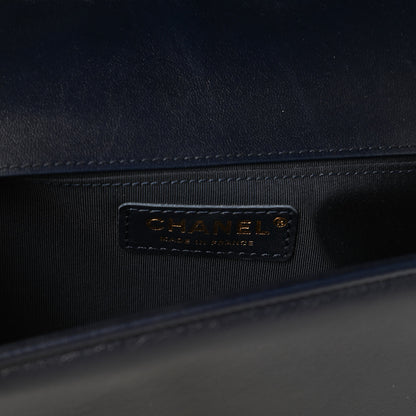 Chanel Lambskin Quilted Medium Boy Flap Dark Navy 8 of 11
