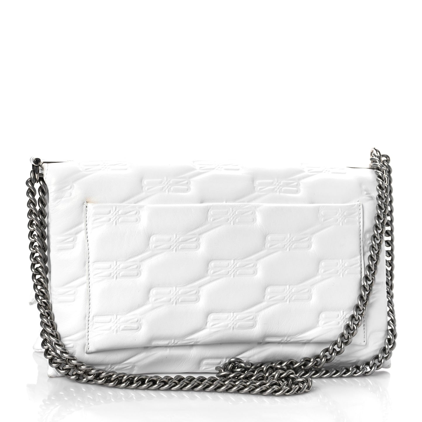 Nappa BB Monogram Embossed Medium Triplet Bag White
