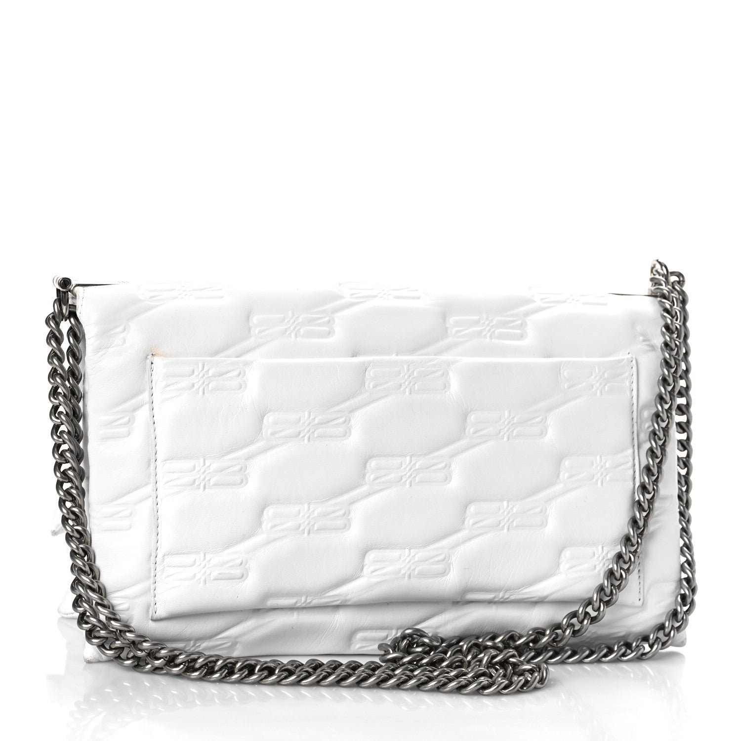 Balenciaga Nappa BB Monogram Embossed Medium Triplet Bag White 3 of 11