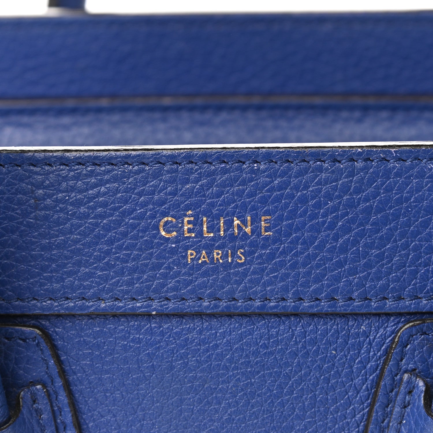 Celine Drummed Calfskin Nano Luggage Indigo 12 of 21