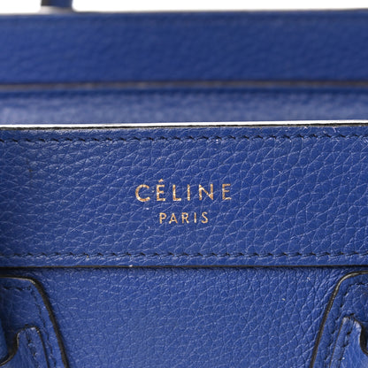Celine Drummed Calfskin Nano Luggage Indigo 12 of 21