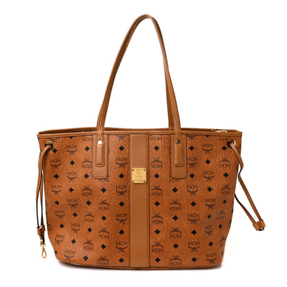 MCM Visetos Medium Liz Reversible Shopper Tote Cognac 1 of 13