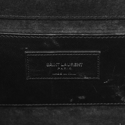 Saint Laurent Metallic Sparkle Calfskin Medium Monogram Kate Satchel Black 6 of 15