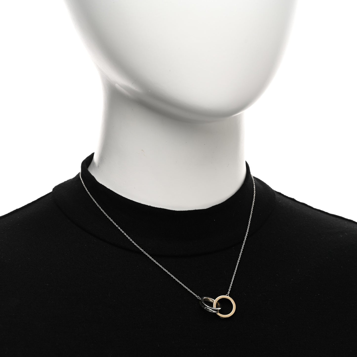 Sterling Silver 18K Yellow Gold 1837 Interlocking Circles Pendant Necklace