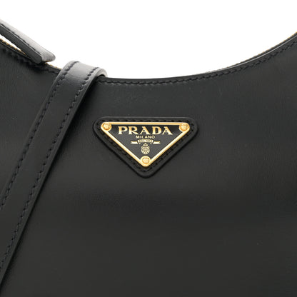 Prada Soft Calfskin Arque Shoulder Bag Black 7 of 9