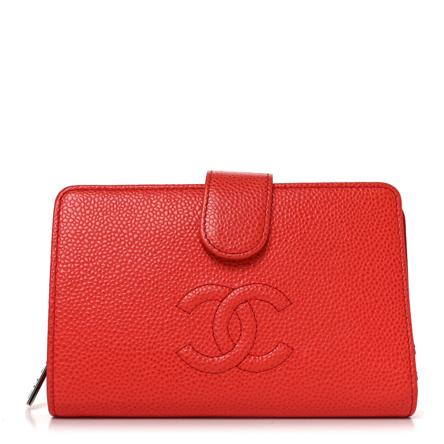 Chanel Caviar Timeless CC Zipped Pocket Wallet Red 1 of 8