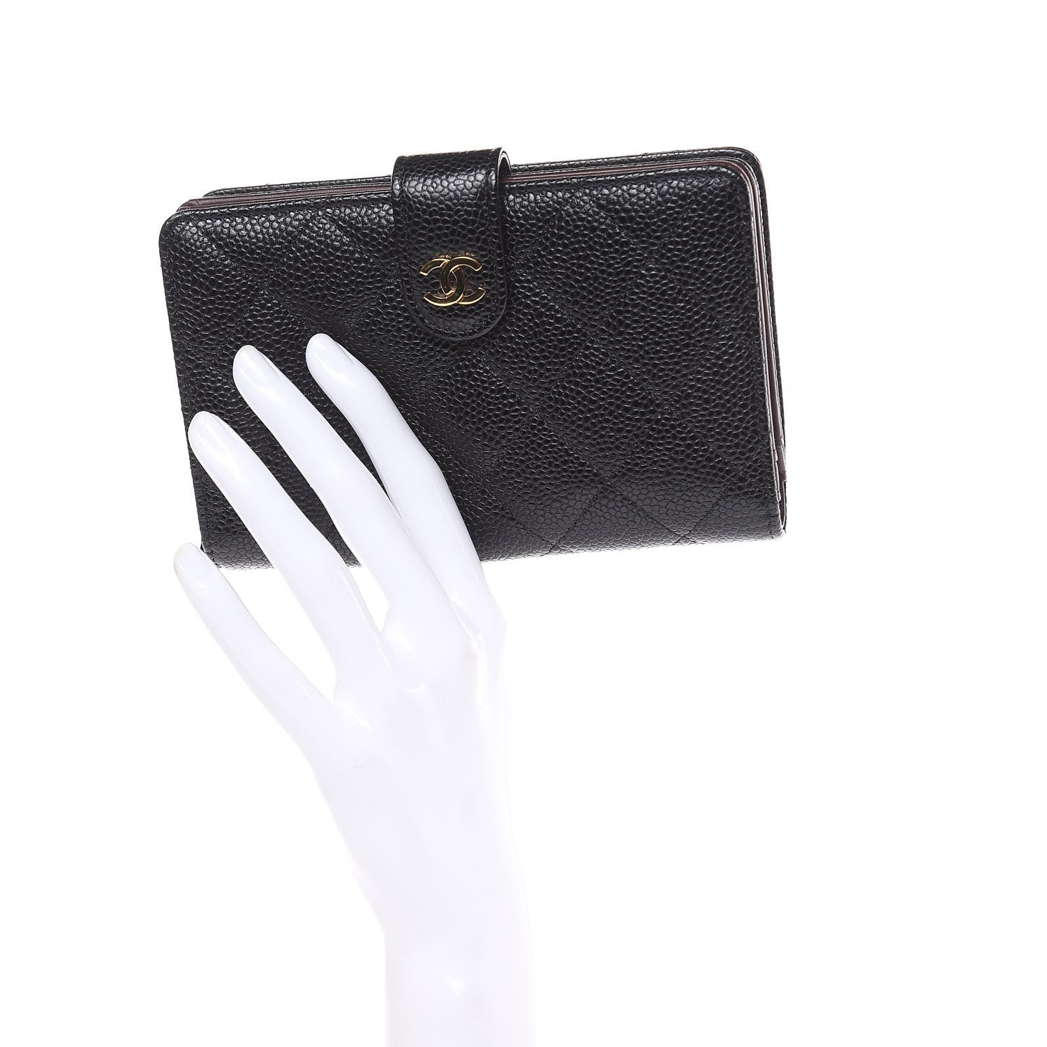 Chanel Caviar Quilted Zipped Pocket Wallet Black 2 of 10