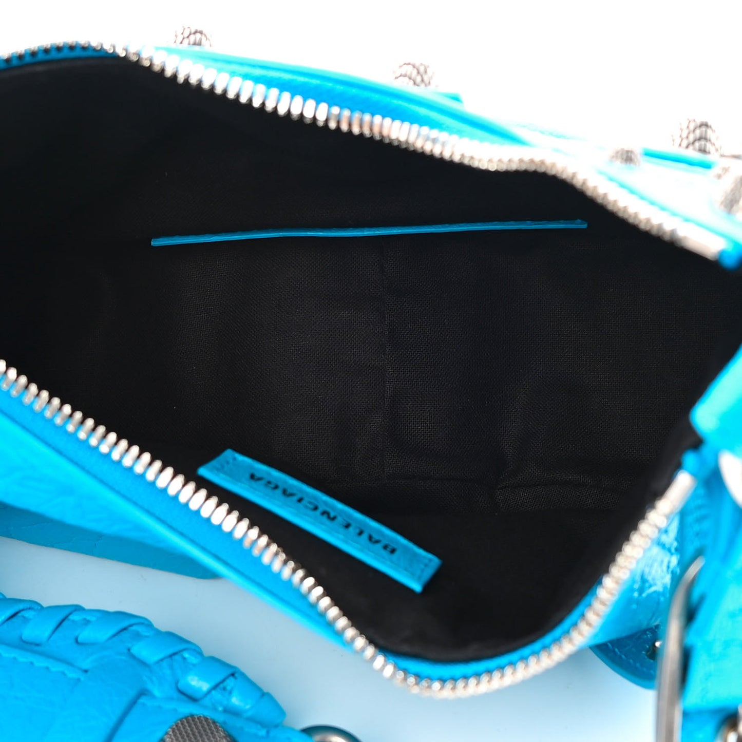 Agneau Arena Le Cagole Shoulder Bag XS Cyan