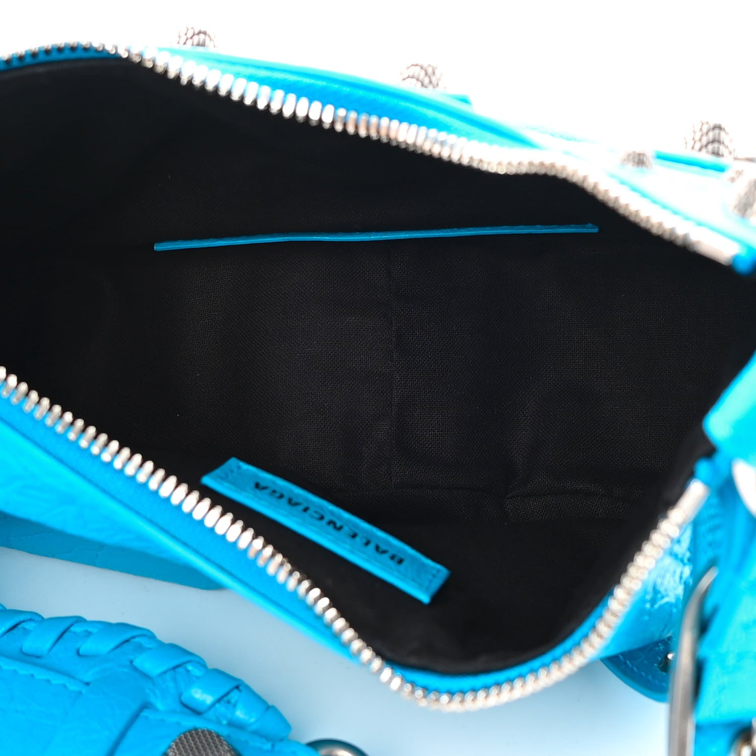 Balenciaga Agneau Arena Le Cagole Shoulder Bag XS Cyan 5 of 14