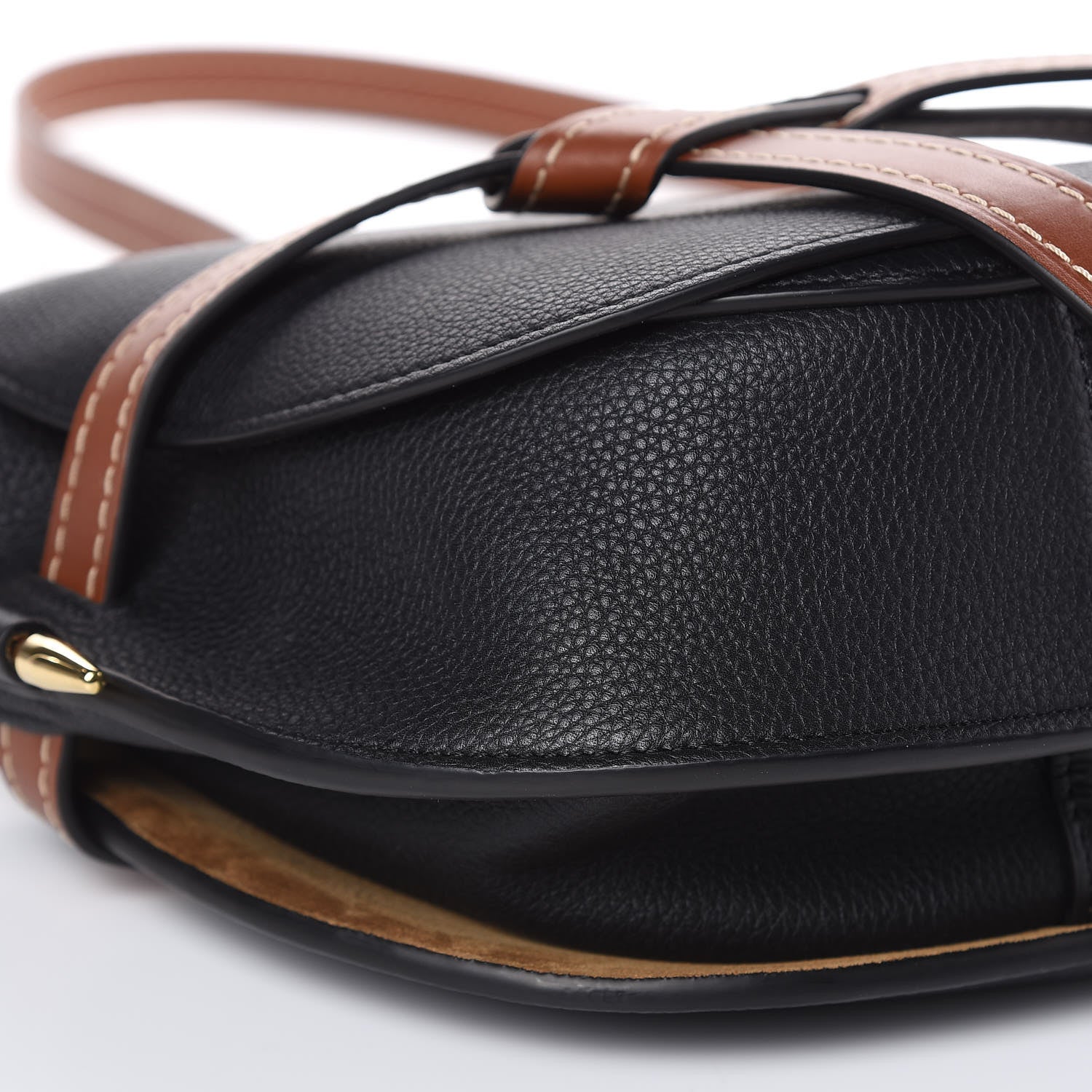 Loewe Grained Calfskin Small Gate Crossbody Bag Pecan Black 8 of 9
