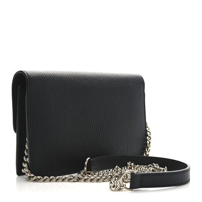 Gucci Dollar Calfskin Interlocking G Chain Wallet Black 3 of 11
