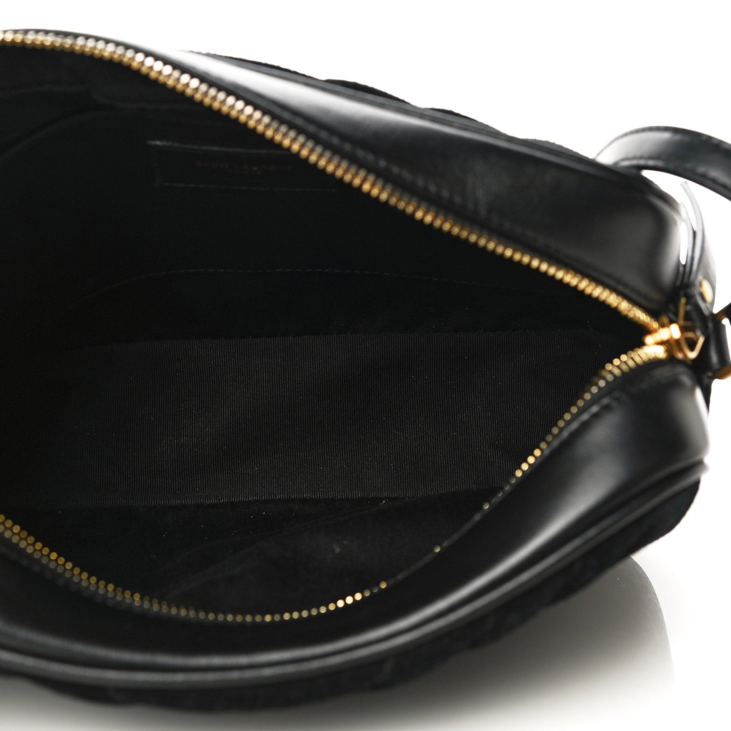 Suede Calfskin Monogram Lou Camera Bag Black