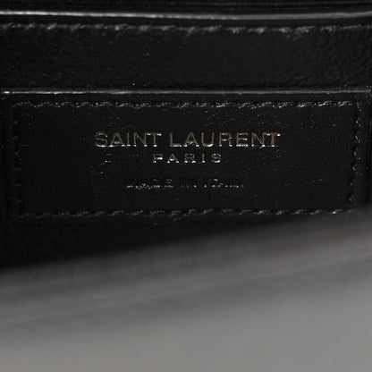 Saint Laurent Grain De Poudre Small Monogram Monochrome Kate Satchel Black 6 of 15
