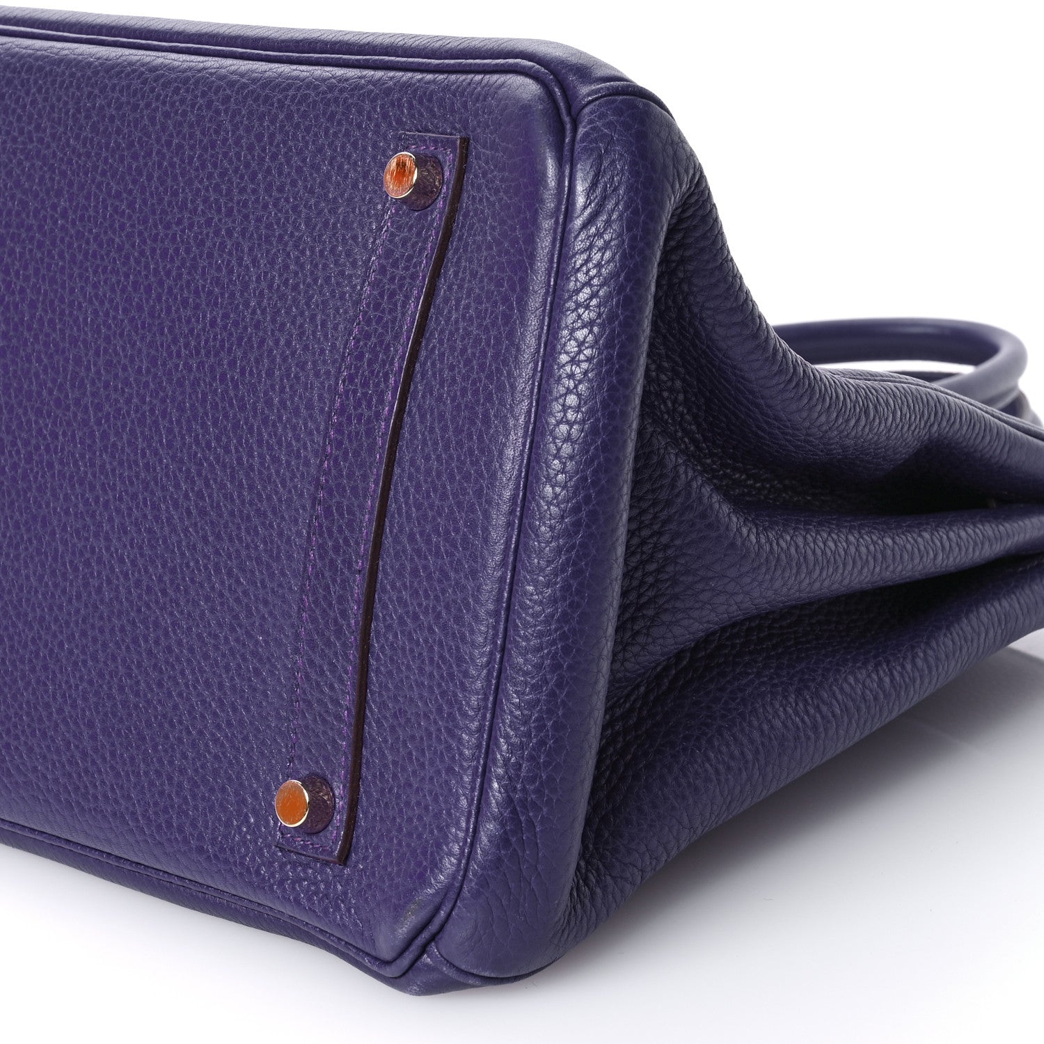 Hermes Taurillon Clemence Birkin 35 Iris 10 of 10